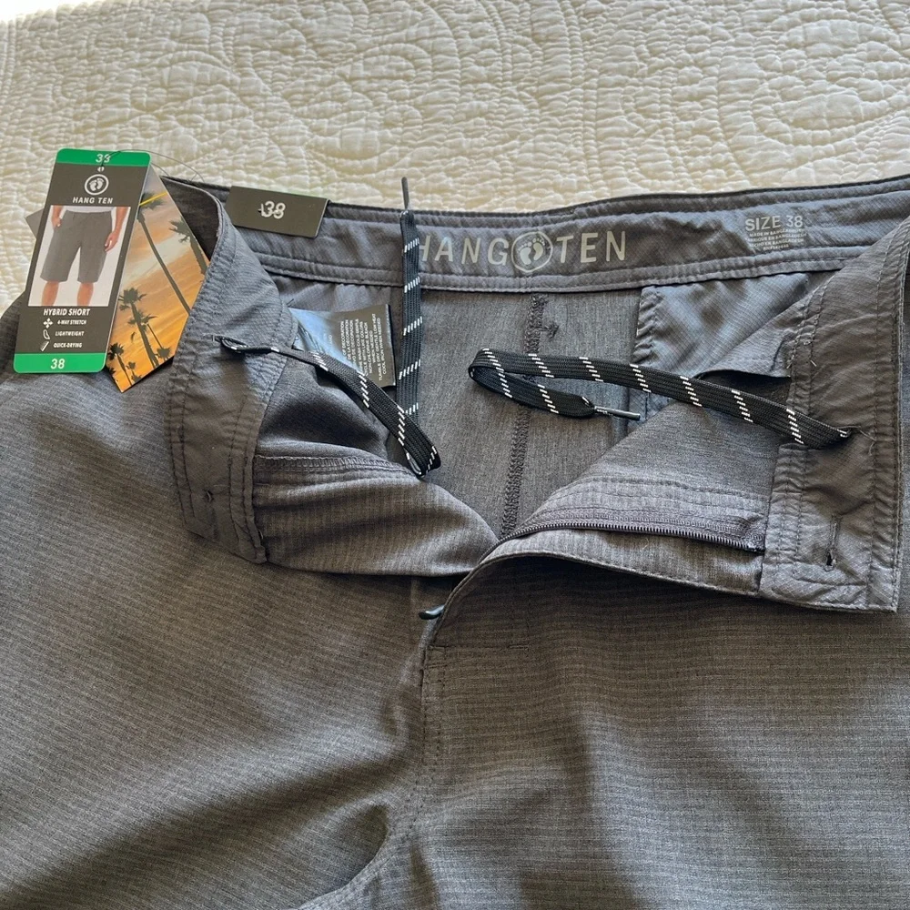 Hang Ten Hybrid Shorts Men's 38‎ Lightweight Quick Dry Stretch Gray